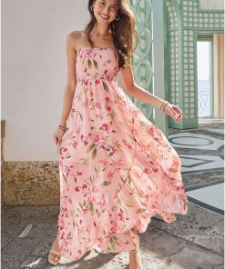 Strapless Ruffle Maxi - Ethereal Floral